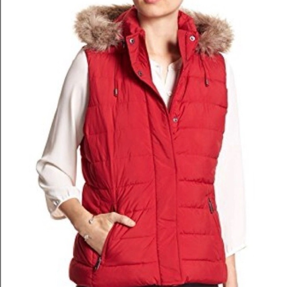 Banana Republic Red Puffer Vest (no hood)
